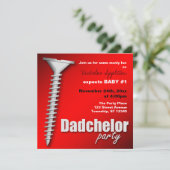 Screw(d) Red Dadchelor Party Einladungen (Stehend Vorderseite)