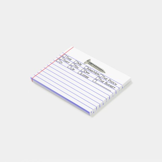 "Screw" mit Multiple Word Choice 4"X3" Post-it Klebezettel (angewinkelt)