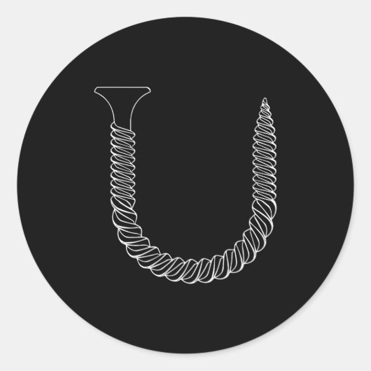 Screw Shaped U - Funny Tool Insul Runder Aufkleber (Vorderseite)