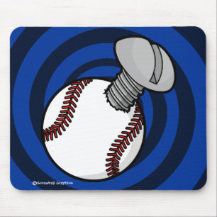 Screwball-Mauspad (blauer Spiral-Hintergrund) Mousepad