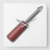 Screwdriver Quadratische Wanduhr (Vorderseite)