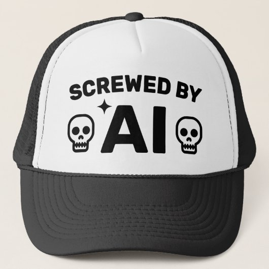 Screwed by AI™ Trucker Hat Truckerkappe (Vorderseite)