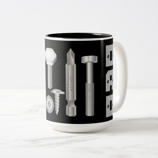 Screws Drill Bit Mechanic Carpenter Dad Coffee Mug Zweifarbige Tasse (VorderseiteRechts)