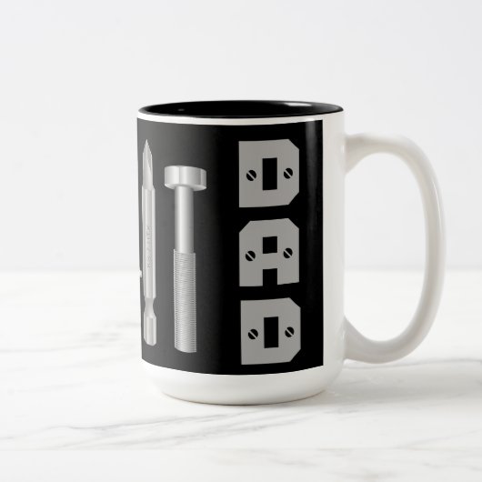 Screws Drill Bit Mechanic Carpenter Dad Coffee Mug Zweifarbige Tasse (Rechts)