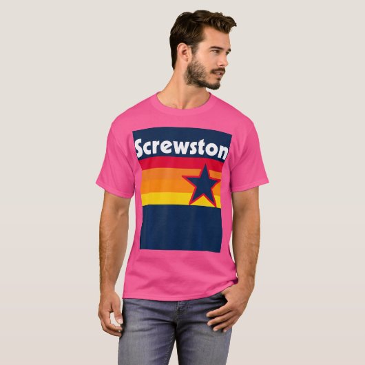 Screwston Texas H-Town Houston Blue T-Shirt (Vorne ganz)