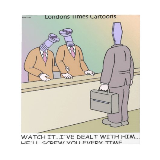 Screwy Salesman von Rick London Funny Notizblock (Vorderseite)