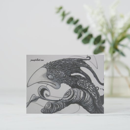 Scrib-Bird Postkarte (Stehend Vorderseite)