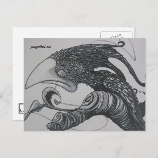 Scrib-Bird Postkarte (Vorne/Hinten)