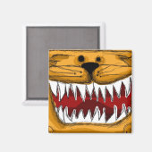 Scribbble Cat Teeth Smile Cartoon Magnet (Vorderseite/Rückseite)