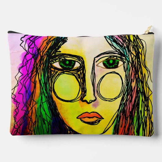 Scribble Abstrakte digitale Malerei Zubehörtasche (Rückseite)