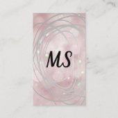 Scribble Artistic | Monogramm | Pink Boke Visitenkarte (Vorderseite)