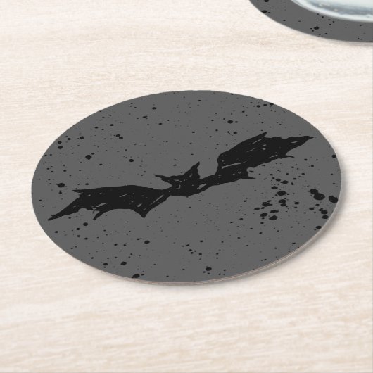 Scribble Bat Runder Pappuntersetzer (Angewinkelt)