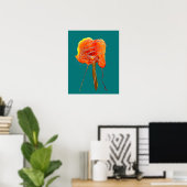 Scribble Blume abstrakte Aquarellblüte Poster (Heimbüro)