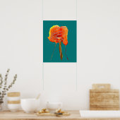 Scribble Blume abstrakte Aquarellblüte Poster (Küche)