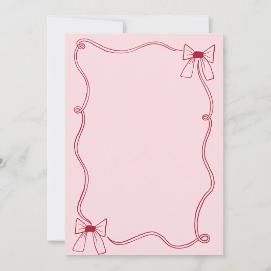 Scribble Bow Fresh off Market Brautparty Einladung (Rückseite)