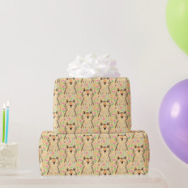 Scribble Cat Geschenkpapier Soft Cream Gelb
