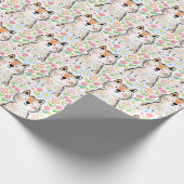 Scribble Cat Geschenkpapier Weiß (Ecke)