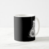 Scribble Cat Minimal Line Art Japanese  Kaffeetasse (VorderseiteRechts)