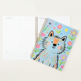 Scribble Cat Planer Blau