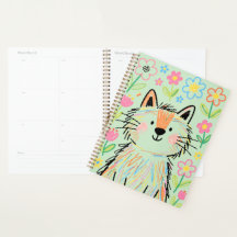 Scribble Cat Planer Grün