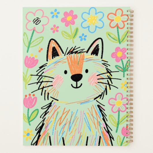 Scribble Cat Planer Grün (Rückseite)