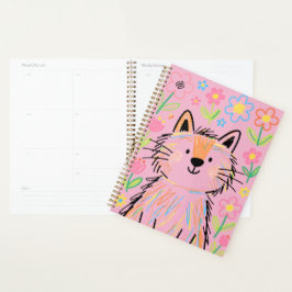 Scribble Cat Planer Pink