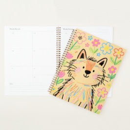 Scribble Cat Planer Softcreme Gelb