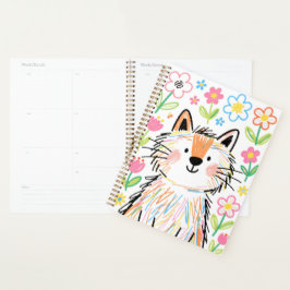 Scribble Cat Planer Weiß