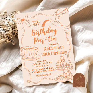Scribble Coquette Birthday Par-Tea Einladung