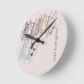 Scribble Design - wir sind alle in Arbeit Runde Wanduhr (Winkel)