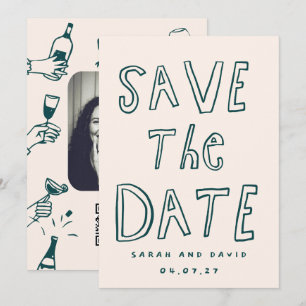 Scribble Funny Doodle Datum speichern Save The Date