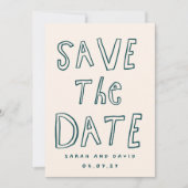 Scribble Funny Doodle Save the date Einladung (Vorderseite)