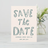 Scribble Funny Doodle Save the date Einladung (Stehend Vorderseite)