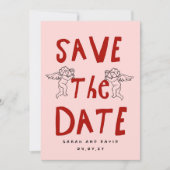 Scribble Funny Doodle Save the date Invitation Einladung (Vorderseite)