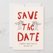 Scribble Funny Doodle Save the date Invitation Einladung (Vorderseite)