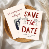 Scribble Funny Doodle Save the date Invitation Einladung