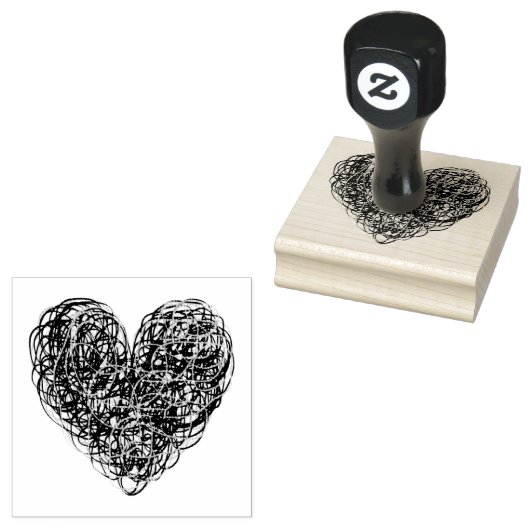 Scribble Heart Gummistempel (Stempel)