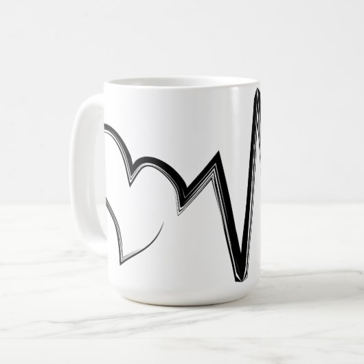 Scribble Heart Liebe Kaffeetasse (Vorderseite Links)
