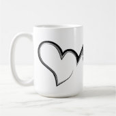 Scribble Heart Liebe Kaffeetasse (Links)