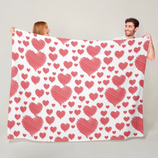 Scribble Hearts Fleecedecke (Beispiel)