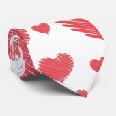 Scribble Hearts Krawatte (Gerollt)