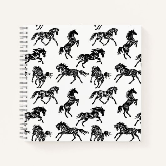 Scribble Horse Crazy Herd Design Notizblock (Vorderseite)