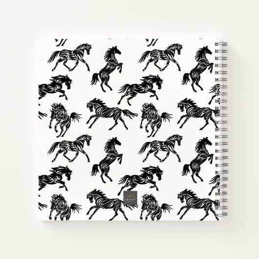 Scribble Horse Crazy Herd Design Notizblock (Rückseite)