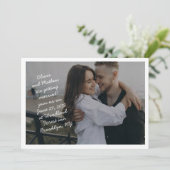 Scribble Lässig handgeschriebene Monogram Foto Wed Einladung (Stehend Vorderseite)