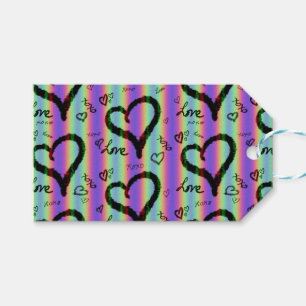 Scribble Liebe Xoxo Heart Strip Geschenk Tag Geschenkanhänger