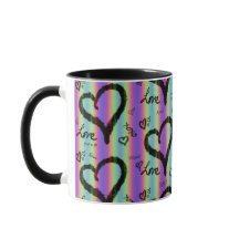 Scribble Liebe Xoxo Heart Strip Tasse
