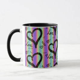 Scribble Liebe Xoxo Heart Strip Tasse