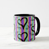 Scribble Liebe Xoxo Heart Strip Tasse (VorderseiteRechts)