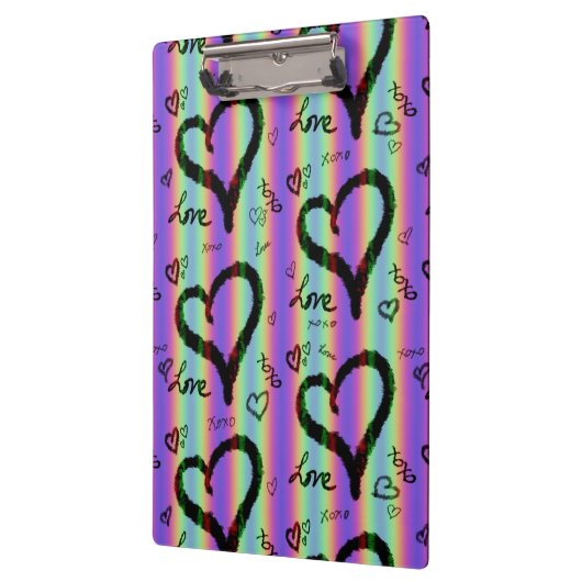 Scribble-Liebe Xoxo Heart Strip Zwischenablage Klemmbrett (Links)