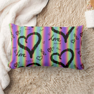 Scribble-Liebe Xoxo Heart Stripe Kissen